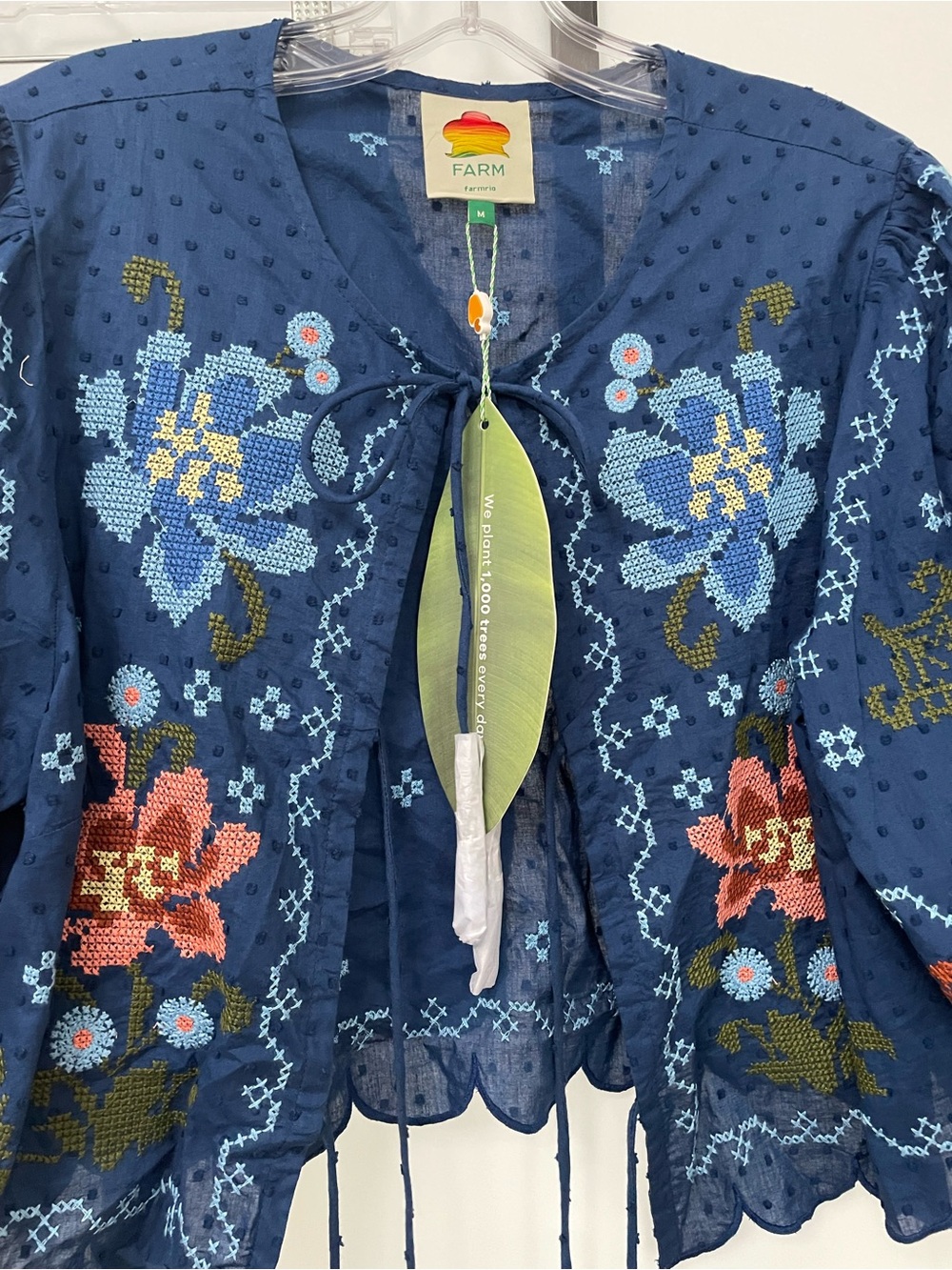 Farm Rio Navy Floral Embroidered Two-Piece Set - Picture 4 of 6
